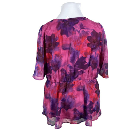 Unisex Zizzi - Lühikeste käistega pluus, suurus 46 - Heleroosa (2)