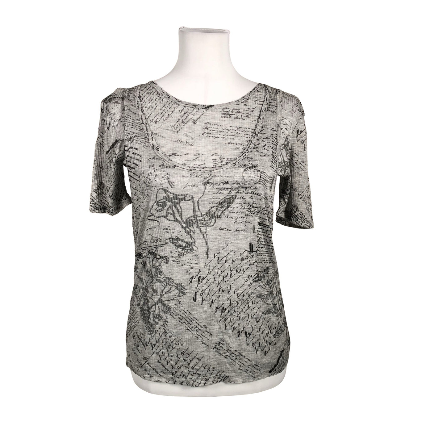 Unisex Desigual - T-särk, suurus 38 - Hall (1)