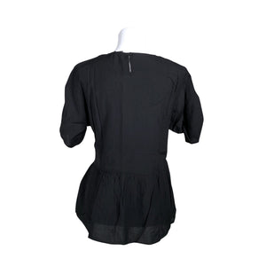 Unisex Taifun - Lühikeste käistega pluus, suurus 40 - Must (2)
