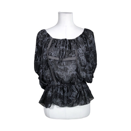 Unisex Guess - Lühikeste käistega pluus, suurus 34 - Hall ()