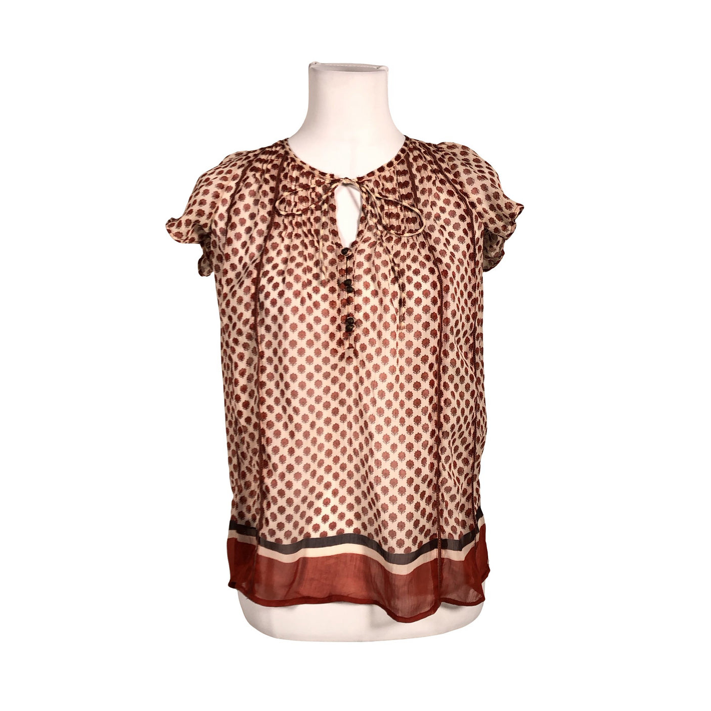 Unisex Sfera - Lühikeste käistega pluus, suurus 36 - Pruun (1)