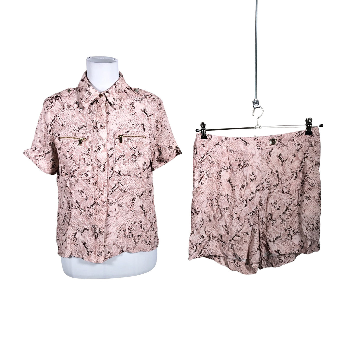 Unisex Karen Millen - Lühikeste käistega pluus, suurus 40 - Heleroosa (1)
