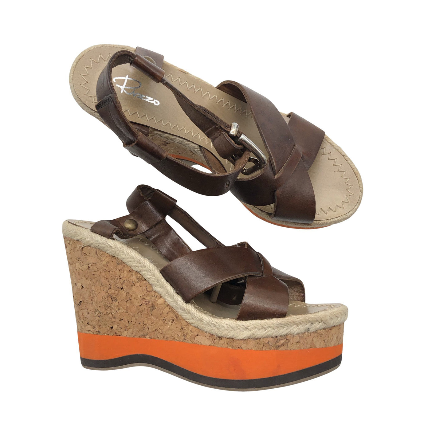Unisex Rizzo - Kiilkontsaga rihmikud, suurus 36 - Pruun (1)