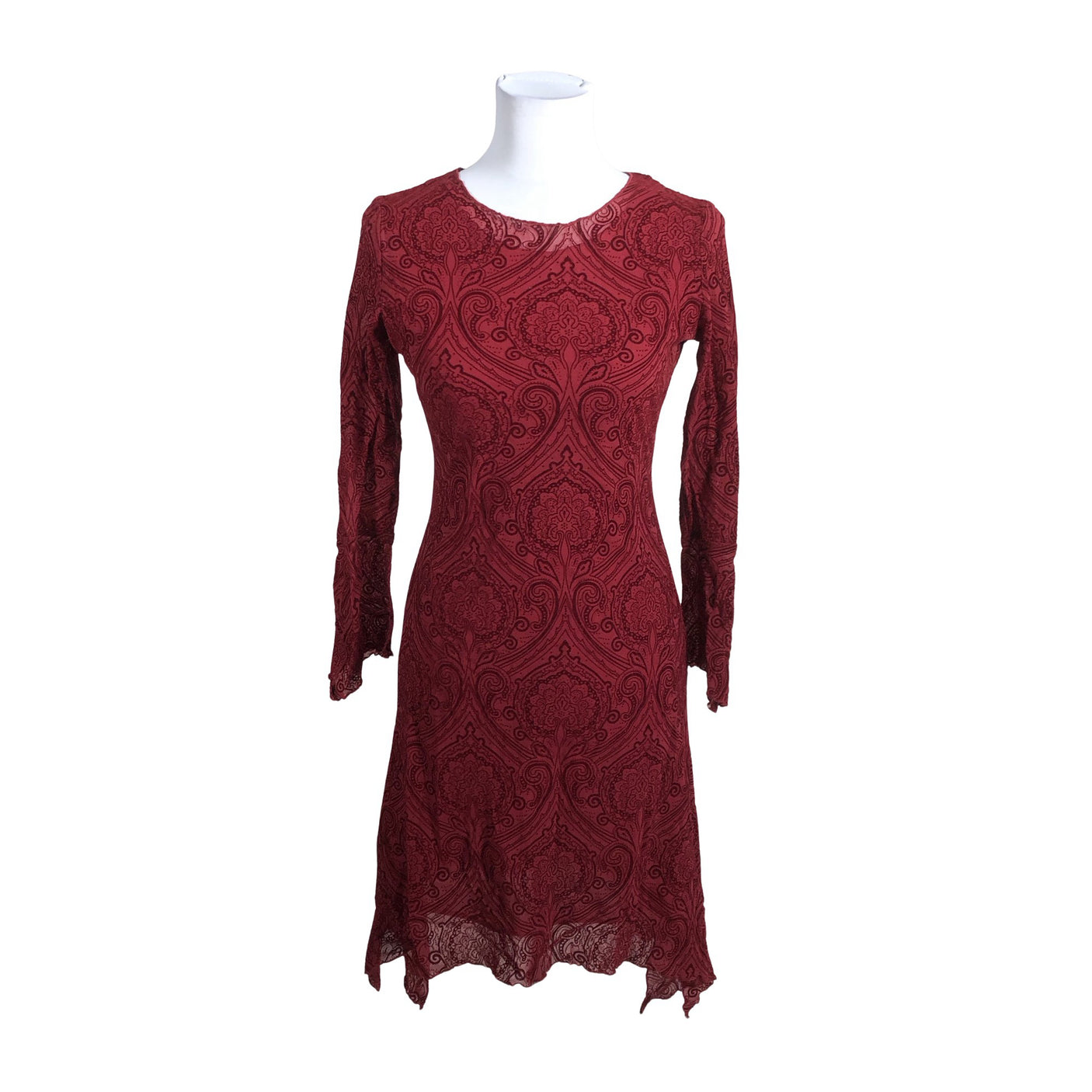 Unisex Tazzia - Trikotaažist kleit, suurus 36 - Veinipunane (1)