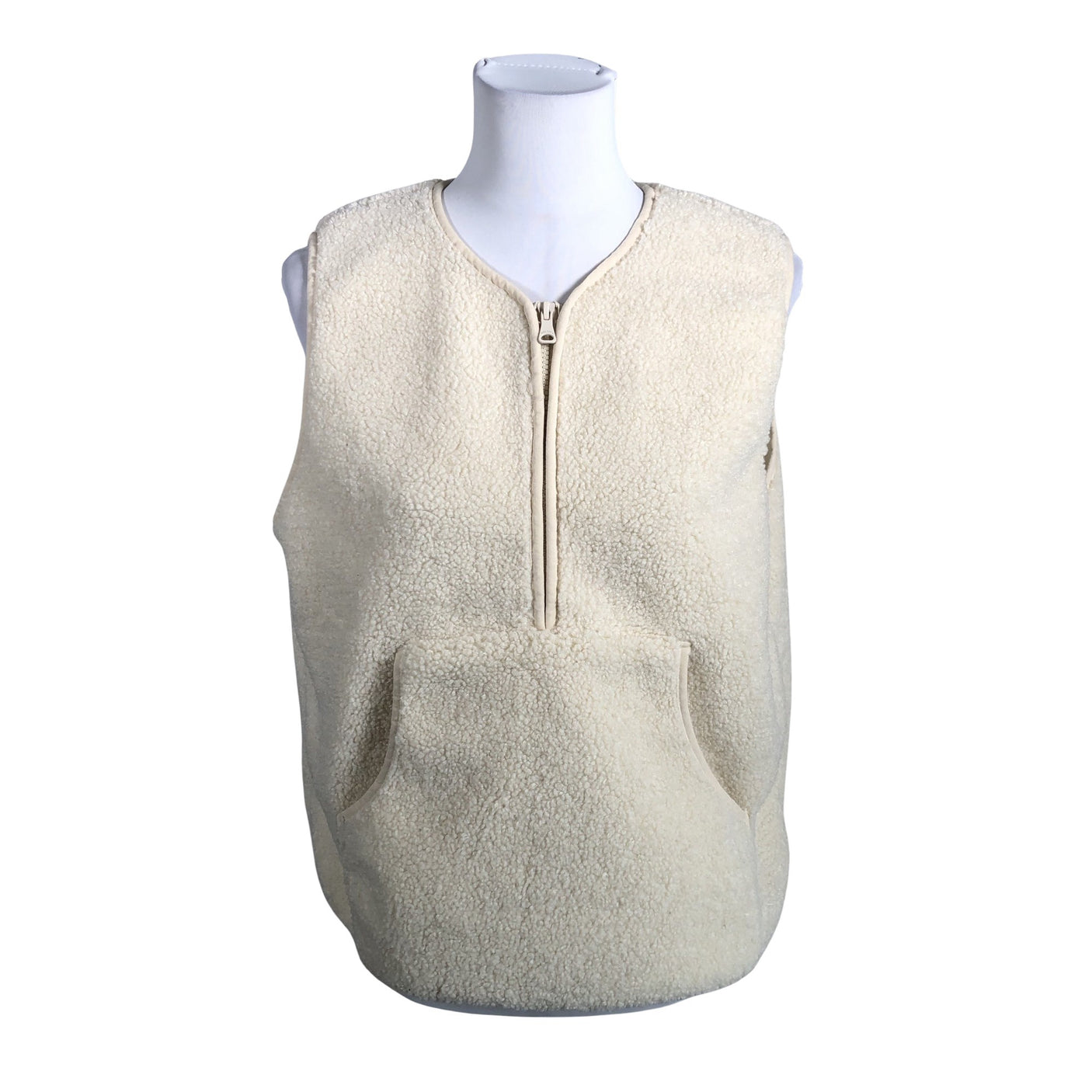 Unisex Lindex - Kunstkarusnahast vest, suurus 38 - Looduslik valge (1)