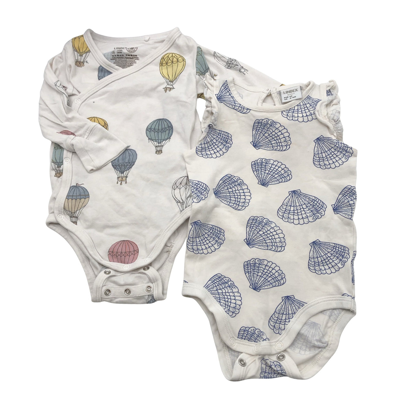 Unisex Lindex - Bodi, suurus 56 - 62 - Valge (3)