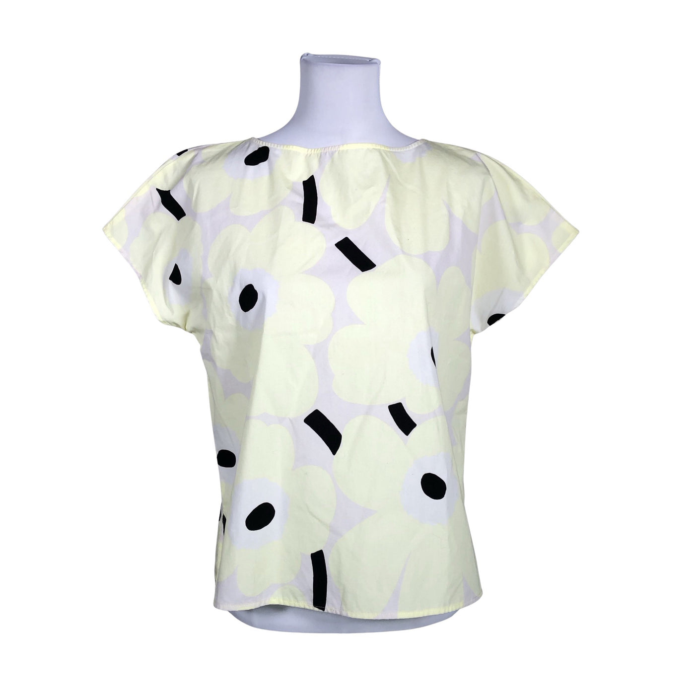Unisex Marimekko - Lühikeste käistega pluus, suurus 36 - Kollane (1)