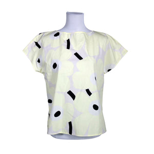 Unisex Marimekko - Lühikeste käistega pluus, suurus 36 - Kollane (1)