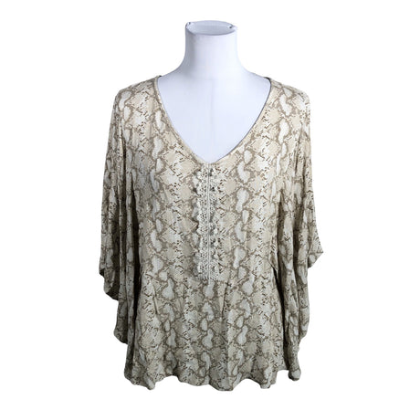 Unisex Cream - Lühikeste käistega pluus, suurus 40 - Beige ()
