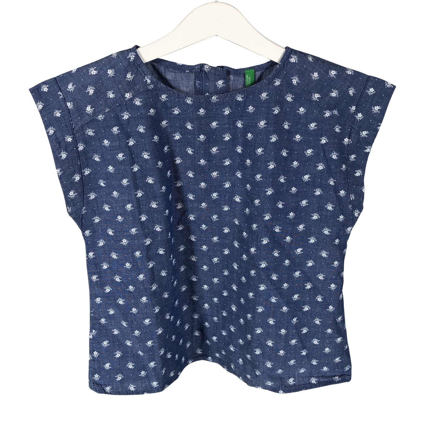 Unisex Benetton - Lühikeste käistega pluus, suurus 116 - 122 - Sinine (1)