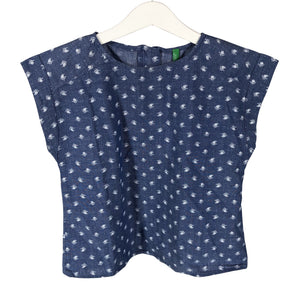 Unisex Benetton - Lühikeste käistega pluus, suurus 116 - 122 - Sinine (1)