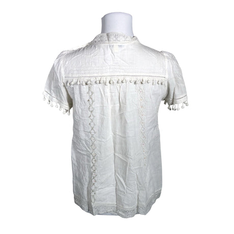 Unisex Leifnotes - Lühikeste käistega pluus, suurus 36 - Looduslik valge (2)