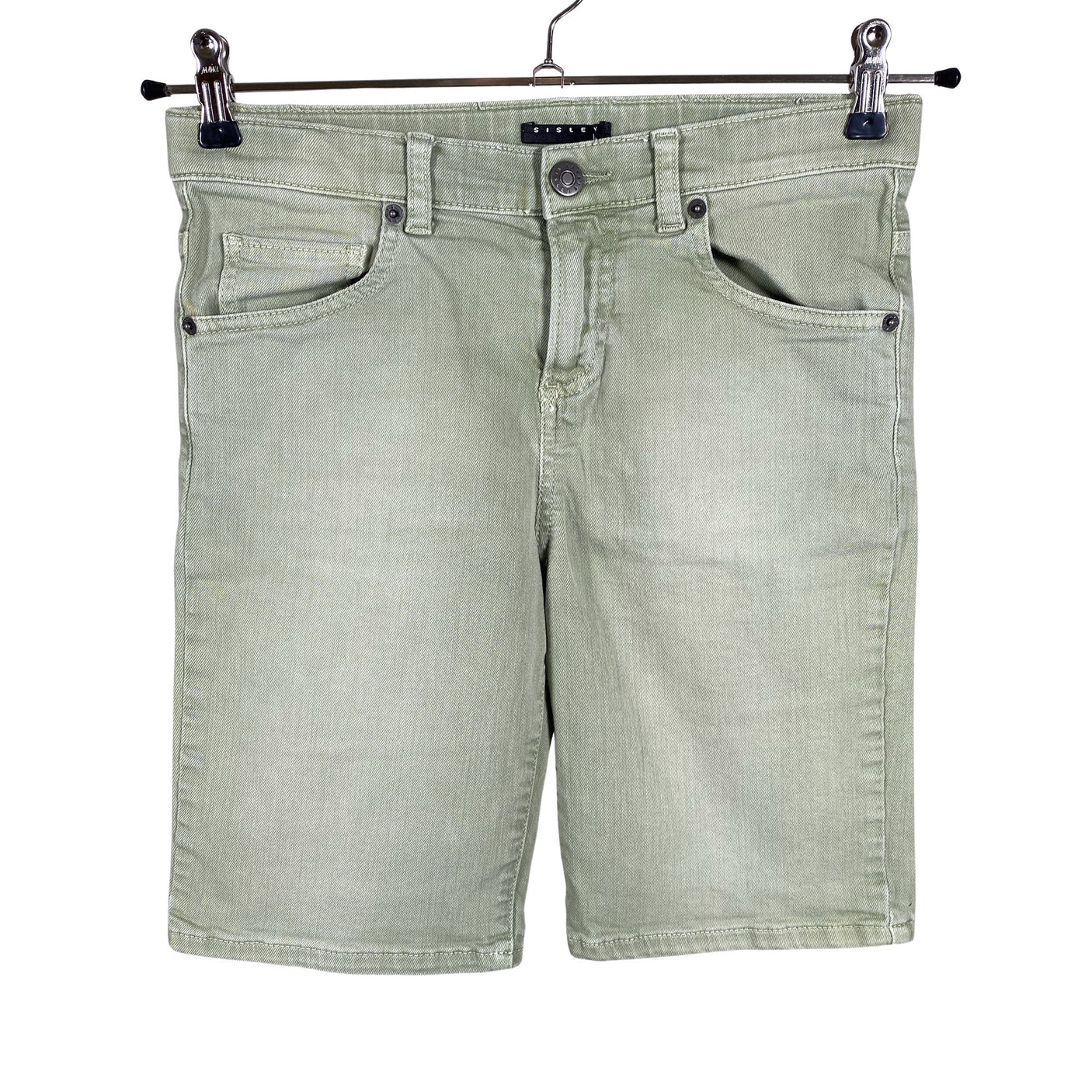 Unisex Sisley - Teksast lühikesed püksid, suurus 158 - 164 - Roheline (1)