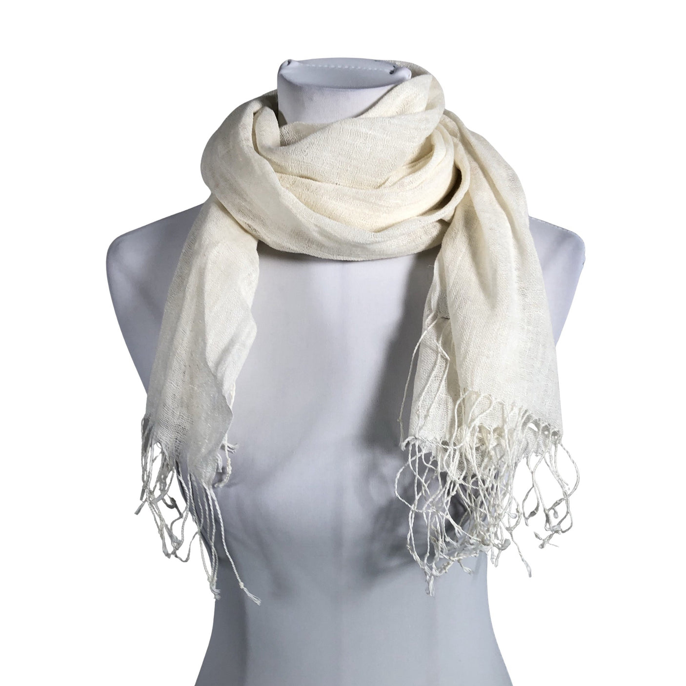 Unisex Pashmina - Õhuke sall, suurus Midi - Looduslik valge (1)