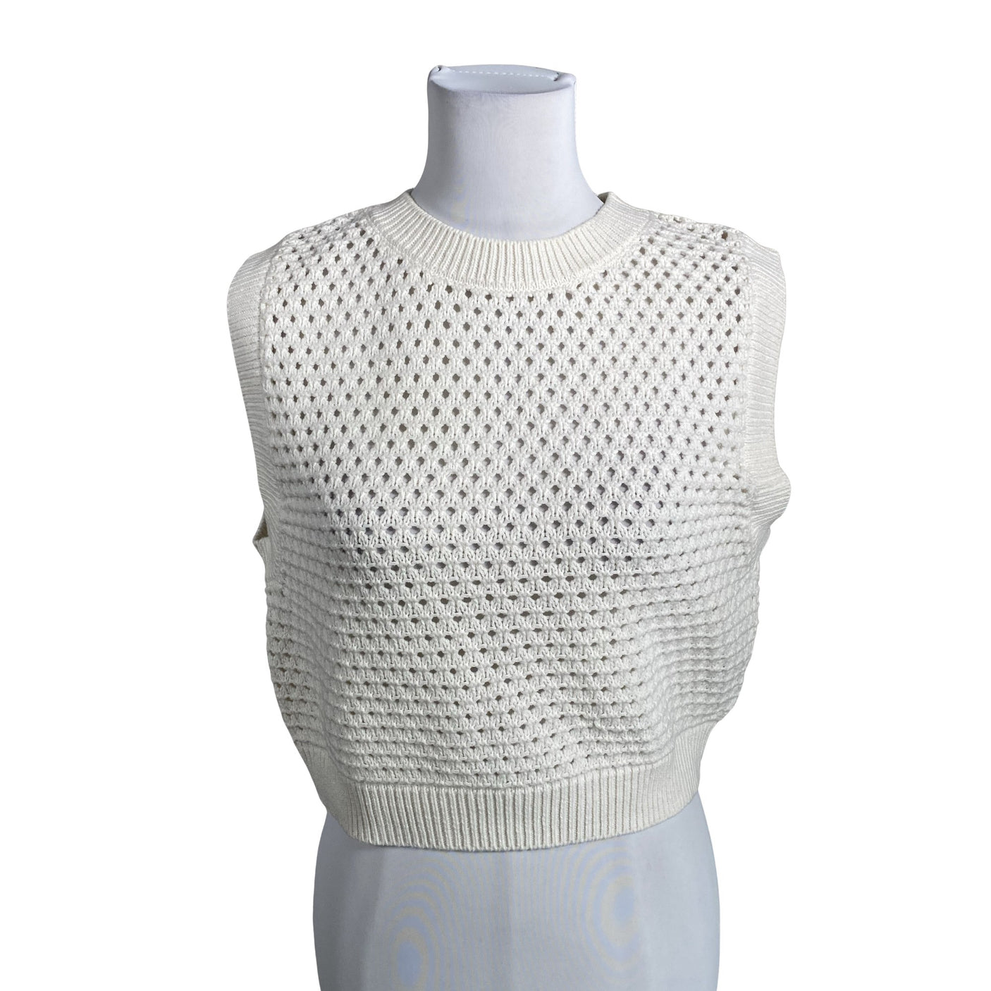 Unisex Lindex - Kootud vest, suurus 36 - Valge (1)