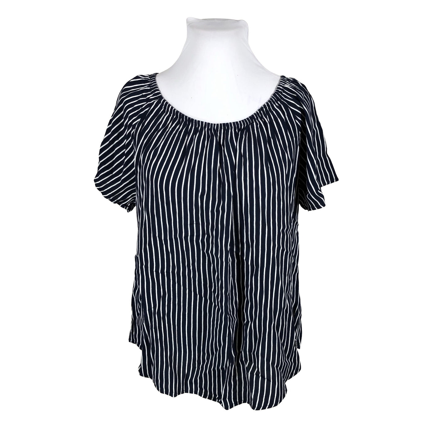 Unisex Zizzi - Lühikeste käistega pluus, suurus 46 - Sinine (1)