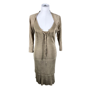 Unisex Luisa Spagnoli - Kootud kleit, suurus 38 - Beige (1)