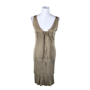 Unisex Luisa Spagnoli - Kootud kleit, suurus 38 - Beige (3)