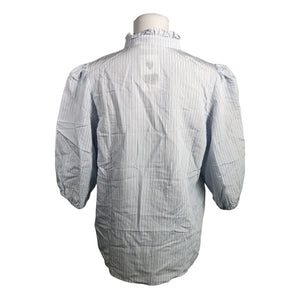 Unisex Samsoe&Samsoe - Lühikeste käistega pluus, suurus 40 - Sinine (2)