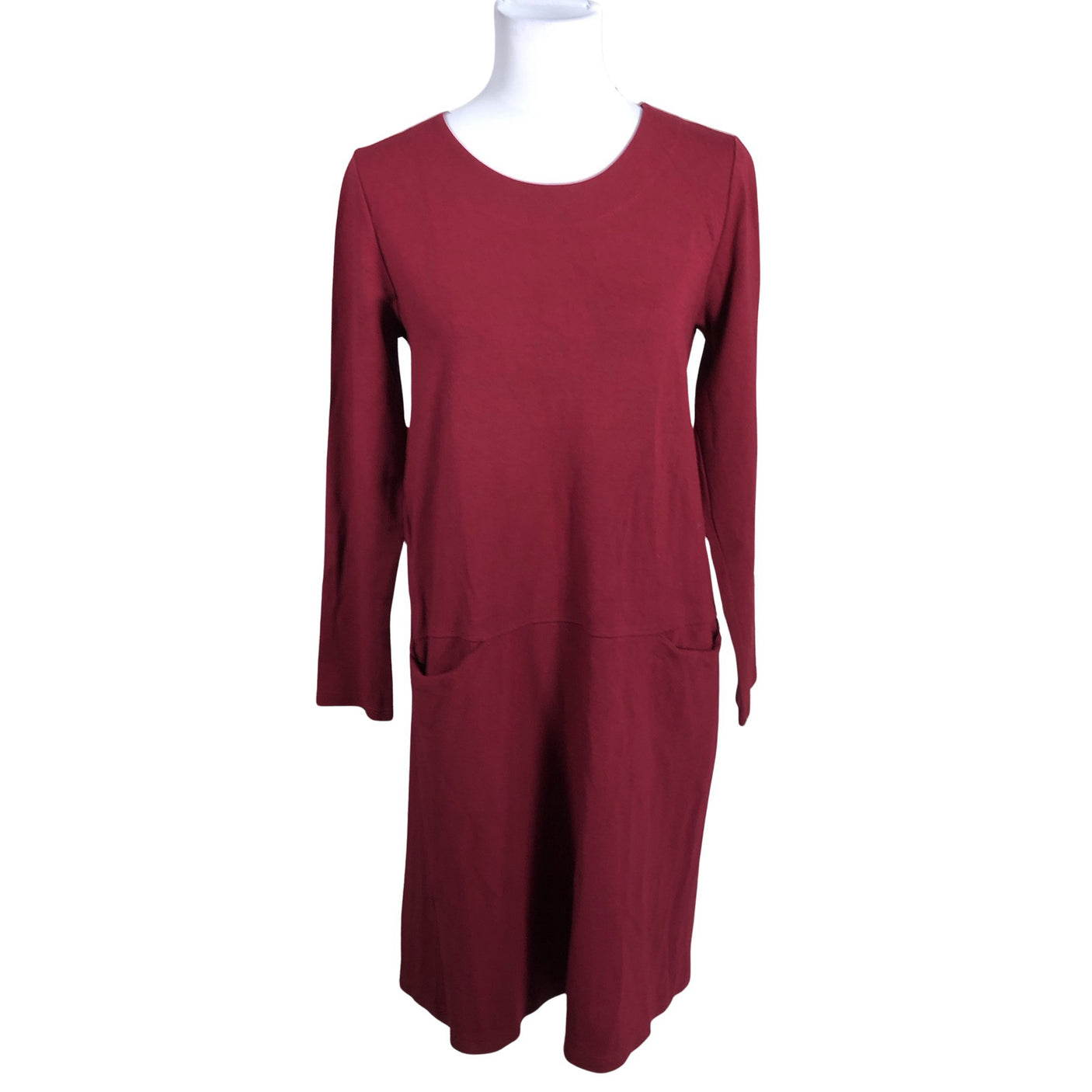 Unisex Nanso - Trikotaažist kleit, suurus 40 - Veinipunane (1)