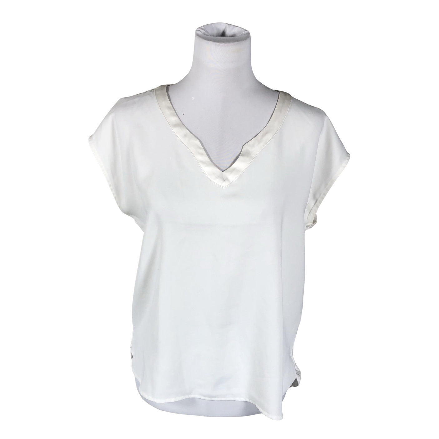 Unisex Comma - Lühikeste käistega pluus, suurus 38 - Valge (1)