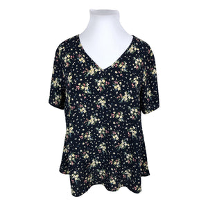 Unisex Zizzi - Lühikeste käistega pluus, suurus 46 - Sinine (1)