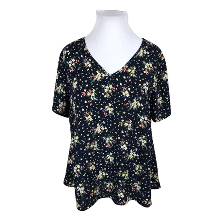 Unisex Zizzi - Lühikeste käistega pluus, suurus 46 - Sinine ()