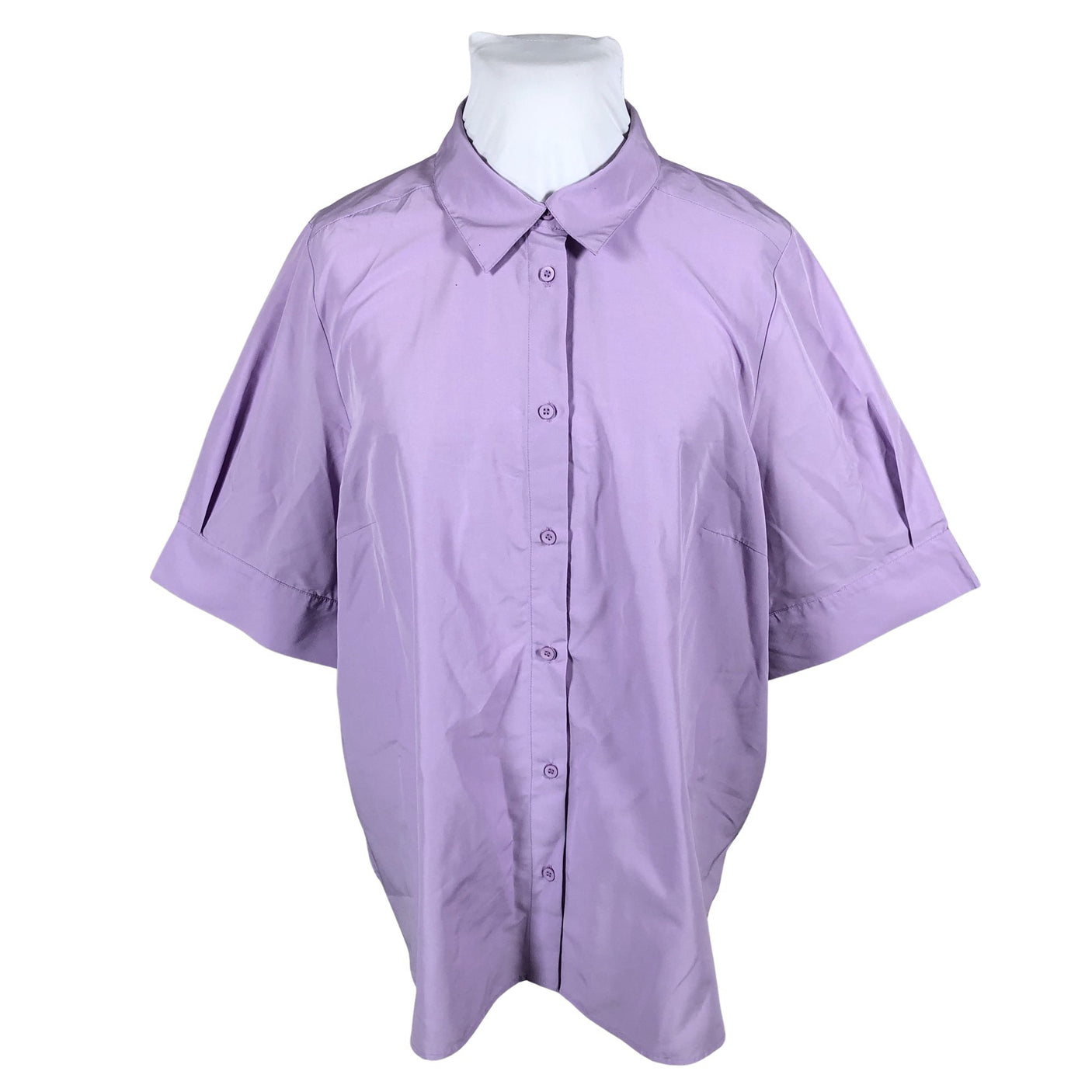 Unisex Kaffe - Lühikeste käistega pluus, suurus 50 - Lilla (1)