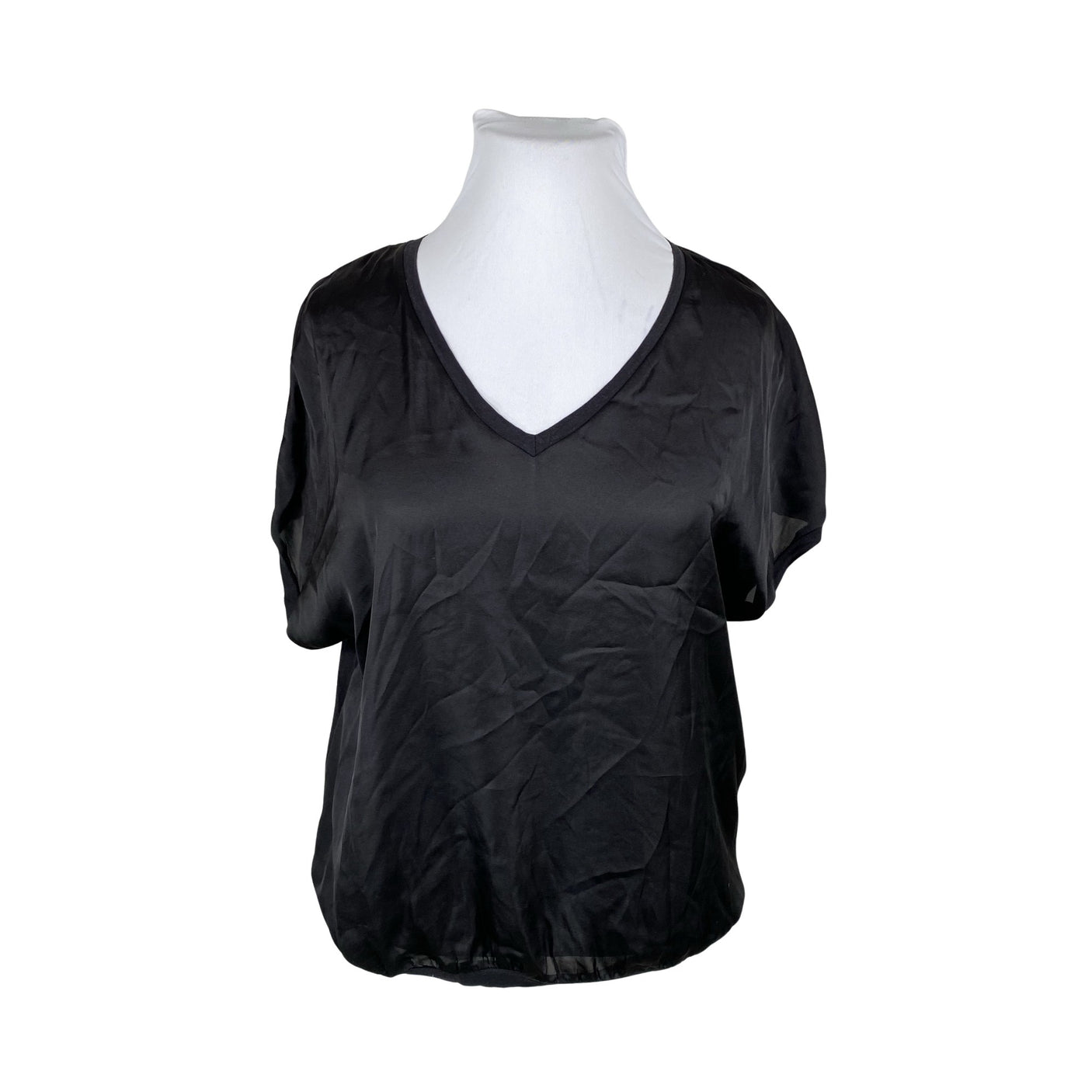 Unisex Lindex - Lühikeste käistega pluus, suurus 42 - Must (1)
