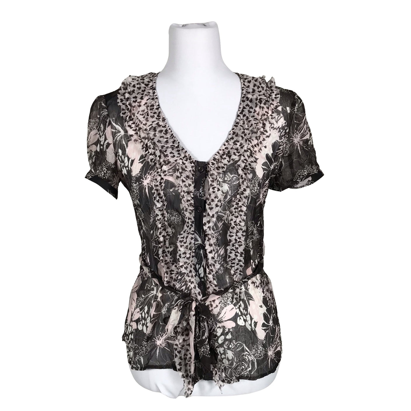Unisex s.Oliver - Lühikeste käistega pluus, suurus 36 - Pruun (1)