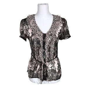 Unisex s.Oliver - Lühikeste käistega pluus, suurus 36 - Pruun (3)