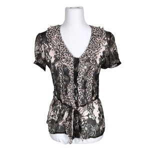 Unisex s.Oliver - Lühikeste käistega pluus, suurus 36 - Pruun (2)