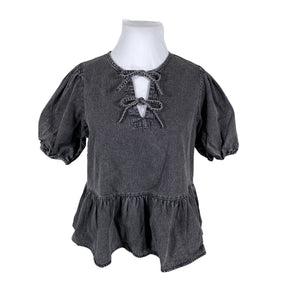 Unisex Lindex - Lühikeste käistega pluus, suurus 44 - Hall (1)