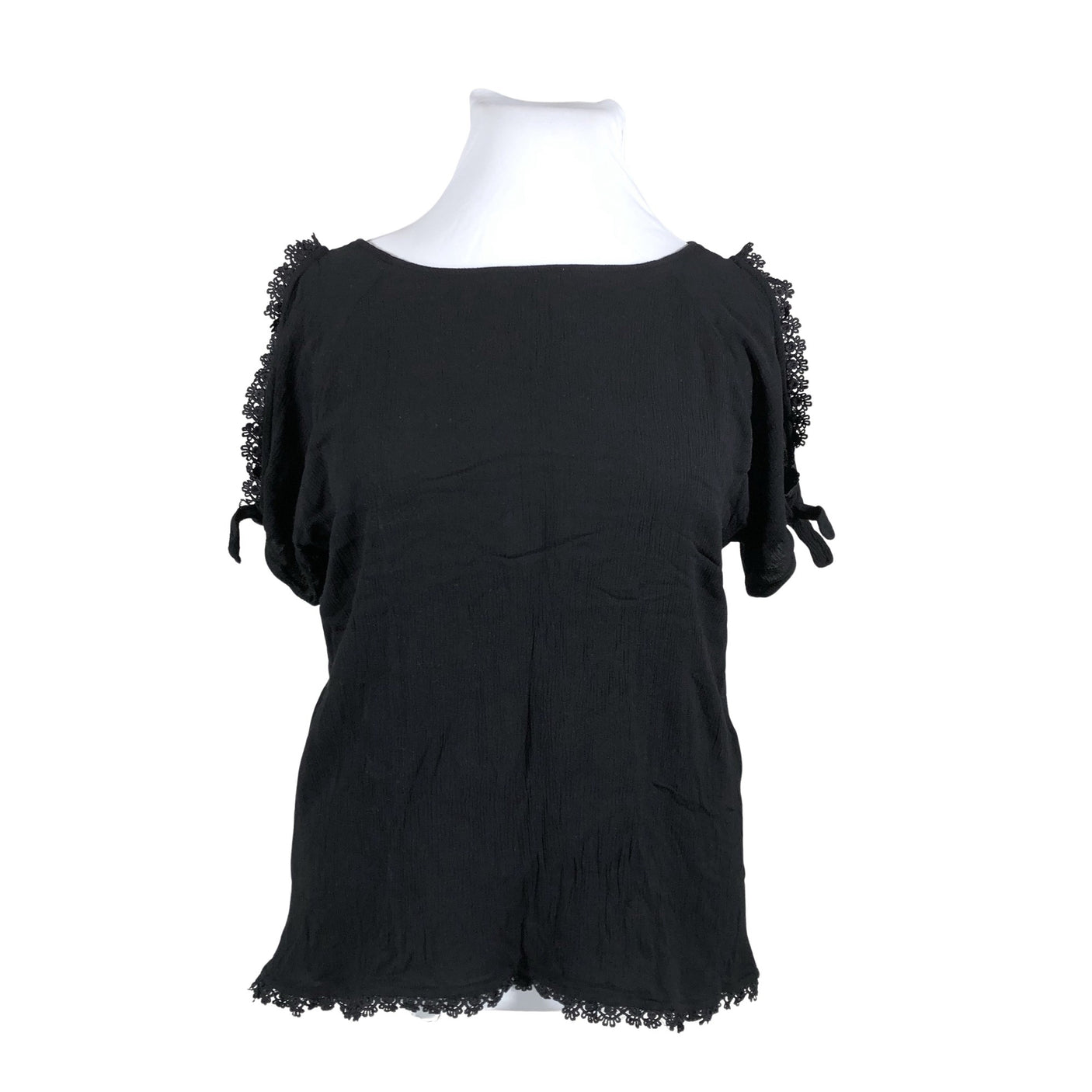 Unisex Fransa - Lühikeste käistega pluus, suurus 42 - Must (1)