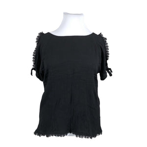 Unisex Fransa - Lühikeste käistega pluus, suurus 42 - Must (1)