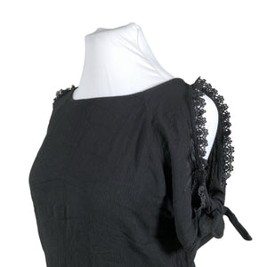Unisex Fransa - Lühikeste käistega pluus, suurus 42 - Must (2)