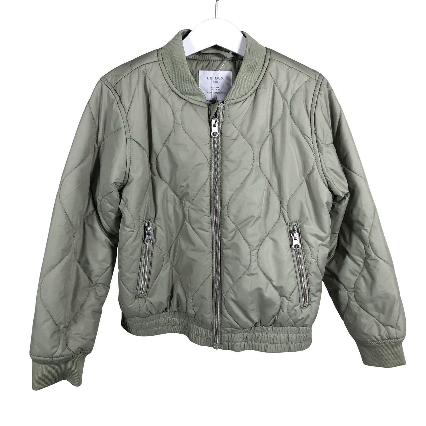 Unisex Lindex - Õhem talvejope, suurus 122 - 128 - Roheline (1)