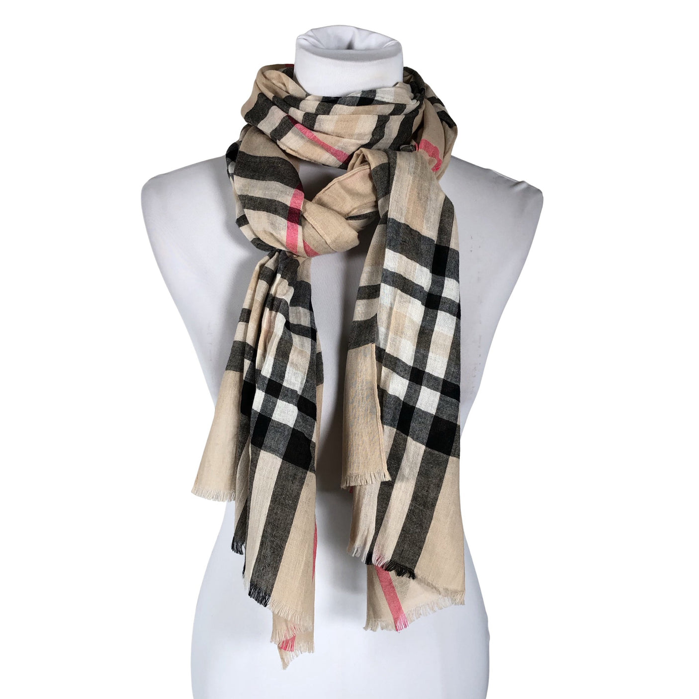 Unisex Fraas - Õhuke sall, suurus Maxi - Beige (1)