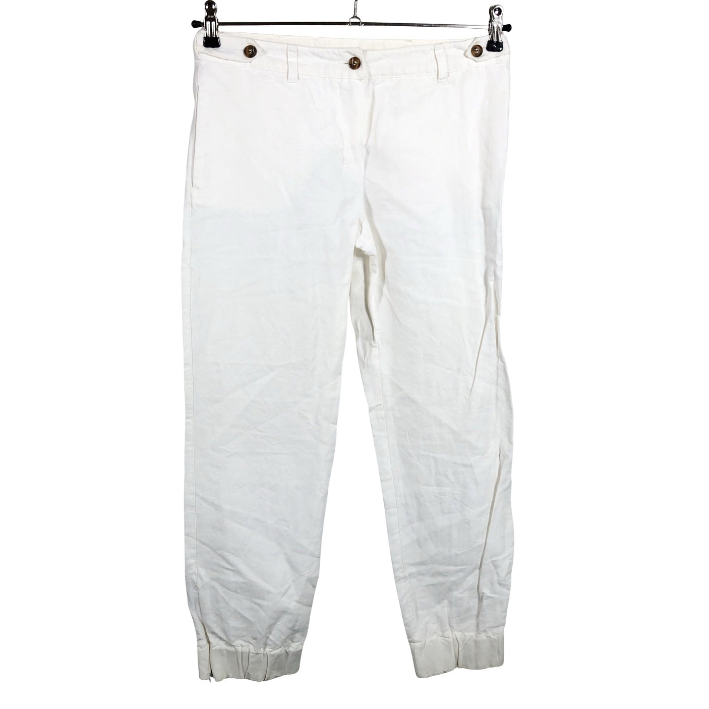 Unisex 'S MaxMara - Mittevenivad püksid, suurus 36 - Valge (1)