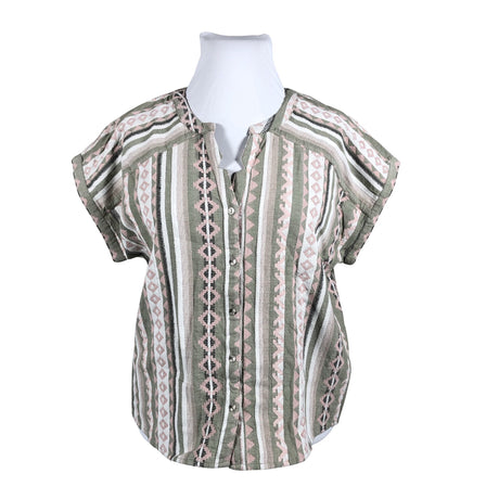 Unisex Cream - Lühikeste käistega pluus, suurus 42 - Roheline ()