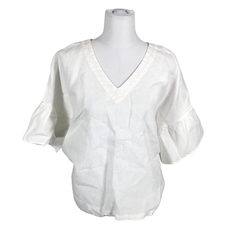 Unisex Nanso - Lühikeste käistega pluus, suurus 38 - Valge ()