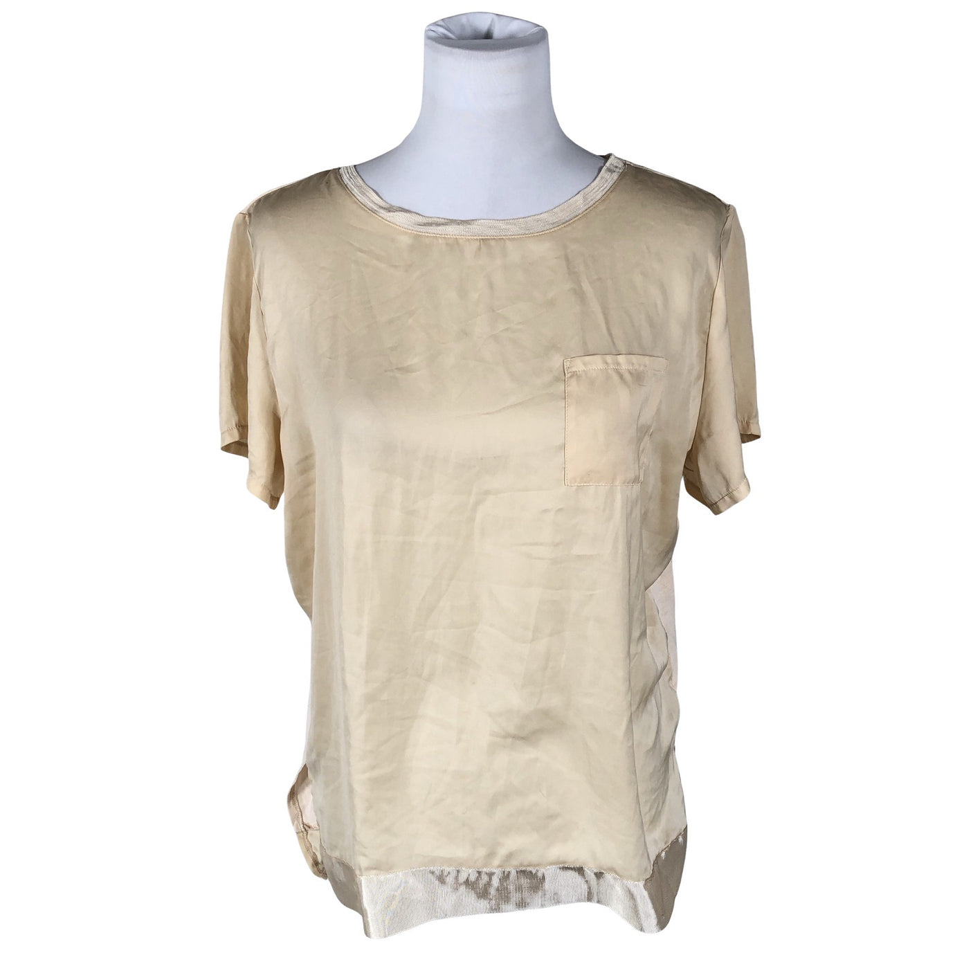 Unisex Christelle & Co - Lühikeste käistega pluus, suurus 40 - Beige (1)