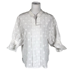 Unisex Andiata - Lühikeste käistega pluus, suurus 38 - Valge (1)