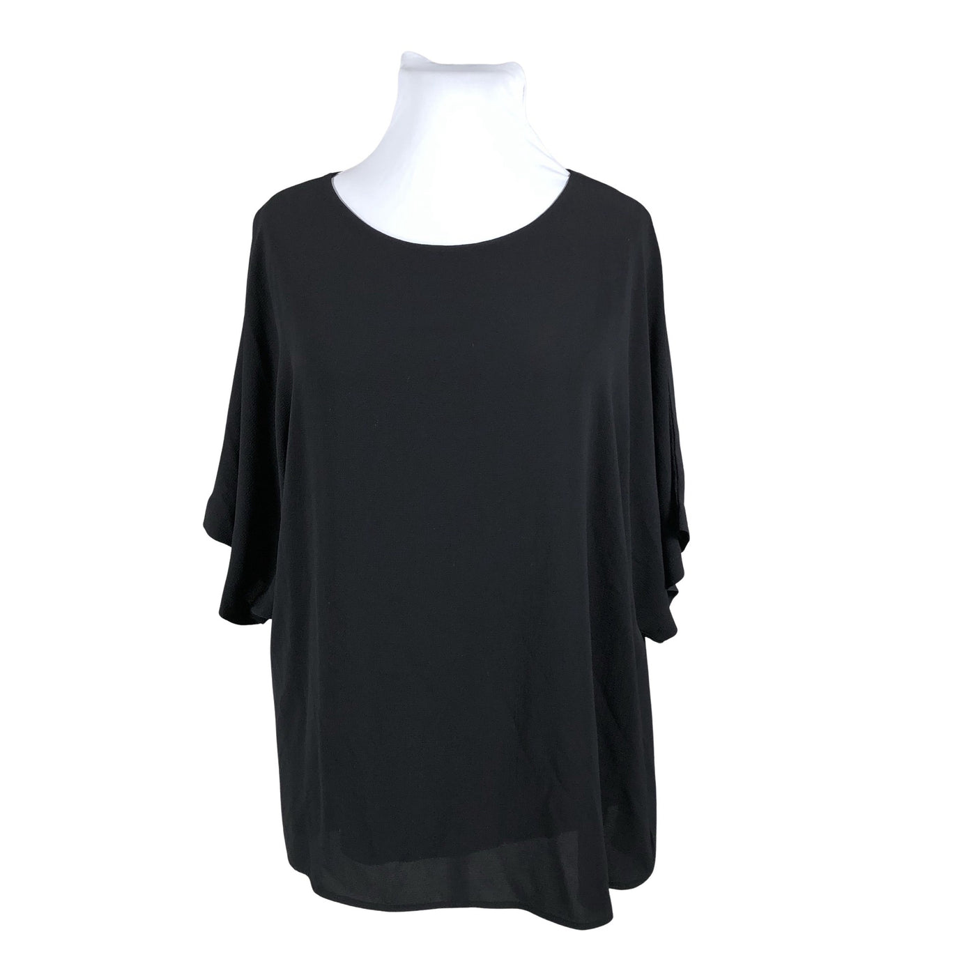 Unisex Zizzi - Lühikeste käistega pluus, suurus 46 - Must (1)