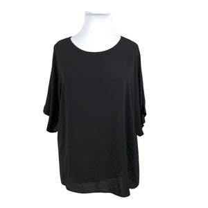 Unisex Zizzi - Lühikeste käistega pluus, suurus 46 - Must (1)