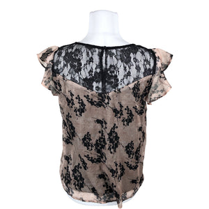 Unisex Cream - Lühikeste käistega pluus, suurus 36 - Must (2)