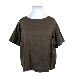Unisex Handmade - Lühikeste käistega pluus, suurus 46 - Pruun (1)