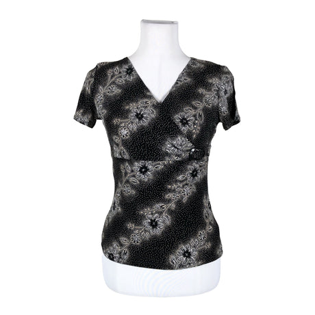 Unisex Charleston - Lühikeste käistega pluus, suurus 38 - Must ()