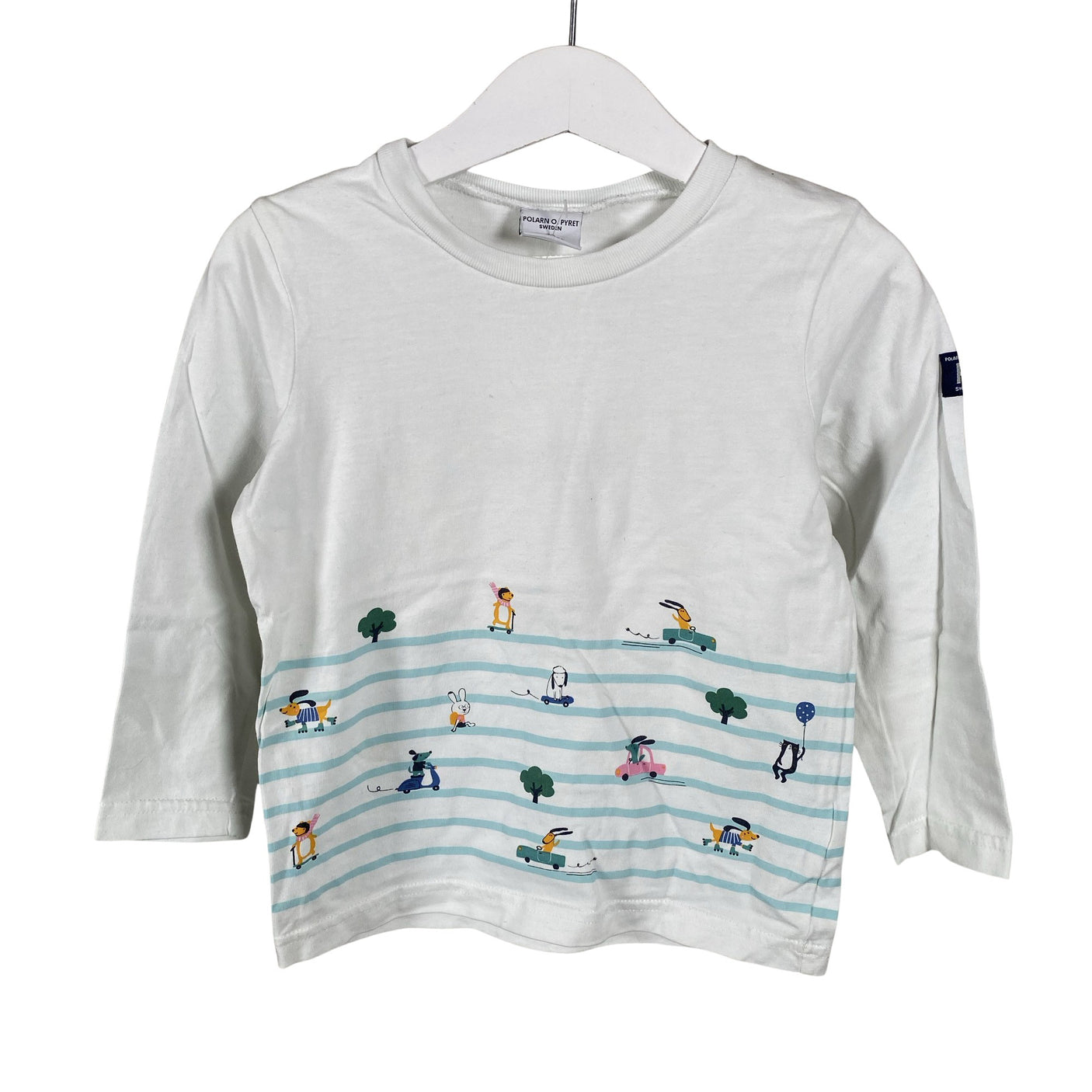 Unisex Polarn O. Pyret - Trikotaažist pluus, suurus 92 - 98 - Valge (1)