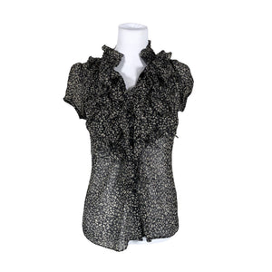 Unisex Saint Tropez - Lühikeste käistega pluus, suurus 38 - Must (1)